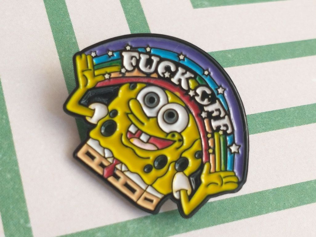 pin SpongeBob Bob Gąbka przypinka broszka tęcza