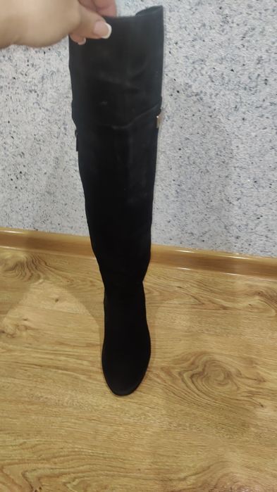 Ботфорди зимові замшеві