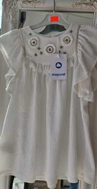 Mayoral nowa sukienka biała boho 104
