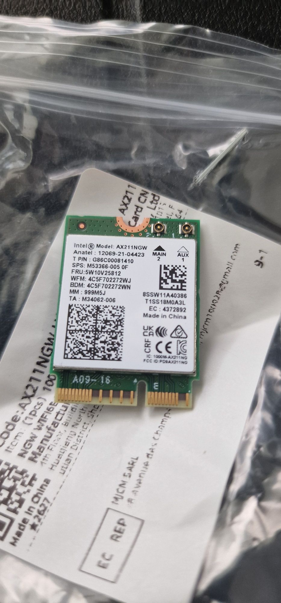 Karta WiFi ax211 6E 5374Mbps
