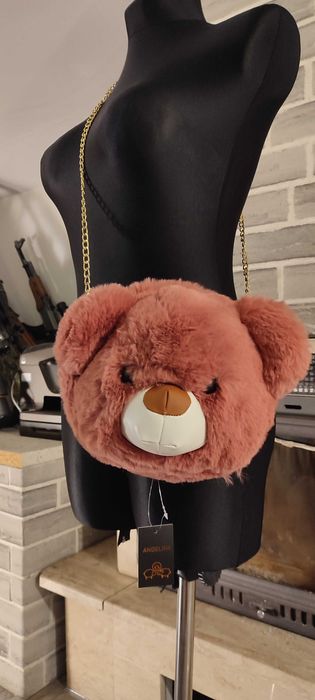 Pluszowe torebki w kształcie misiej głowy