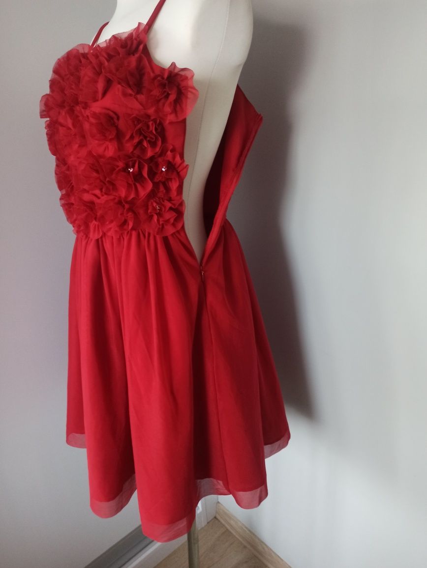 Elegancka czerwona sukienka Free Sprit rozm. XS/S
