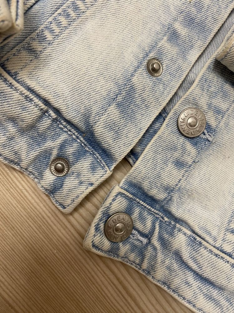 Голубая джинсовая куртка hm denim для девочки 4-5 лет