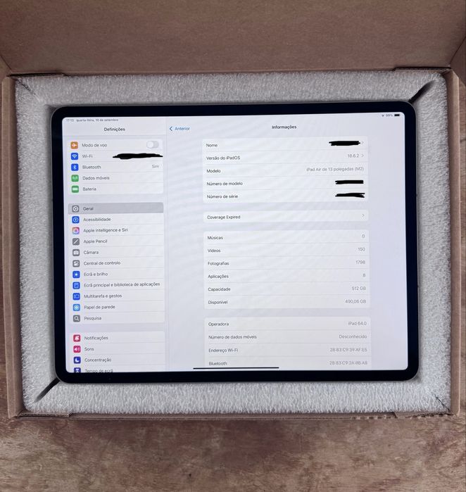 iPad Air 6 – 13” – M2 – 512GB – Wi-Fi + 5G – Excelente Oportunidade