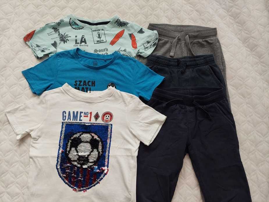 Spodnie dresowe i koszulki chłopięce rozm, 122/128, 7 sztuk