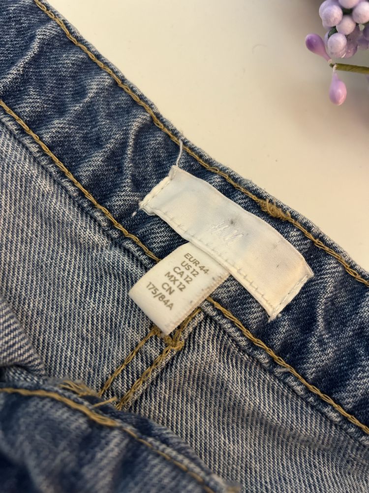 Krótkie spodenki jeansowe damskie przetarcia dziury H&M 44