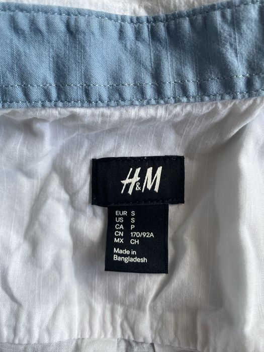 Biała koszula gładka na krótki rękaw H&M