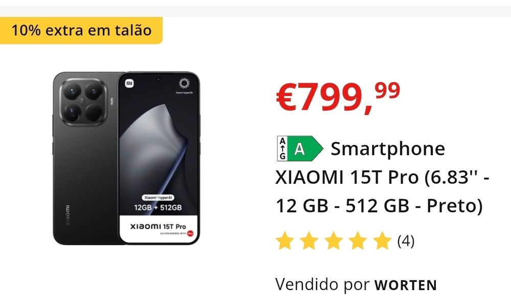 Smartphone Xiaomi 15 T PRO 512Gb Preto