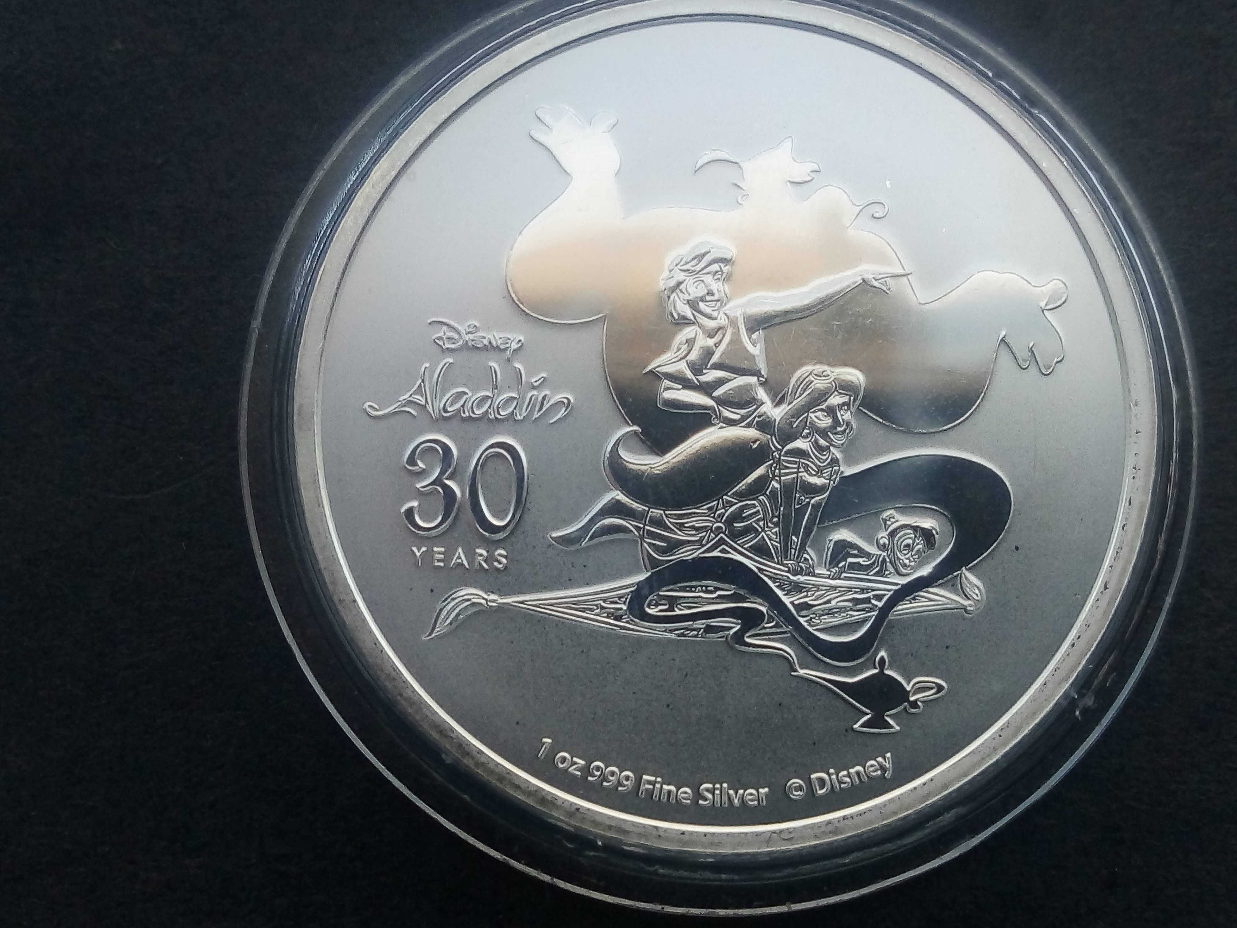 2 DOLLARS 2022 PRATA 0,999 NIUE, DO 30ºANIVERSÁRIO ALADINO NOVO PREÇO