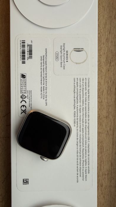 Apple watch SERIE 8 starlight caixa de aluminio 41mm