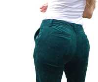 XS S Ralph Lauren sztruksowe spodnie zielone szmaragdowe old money