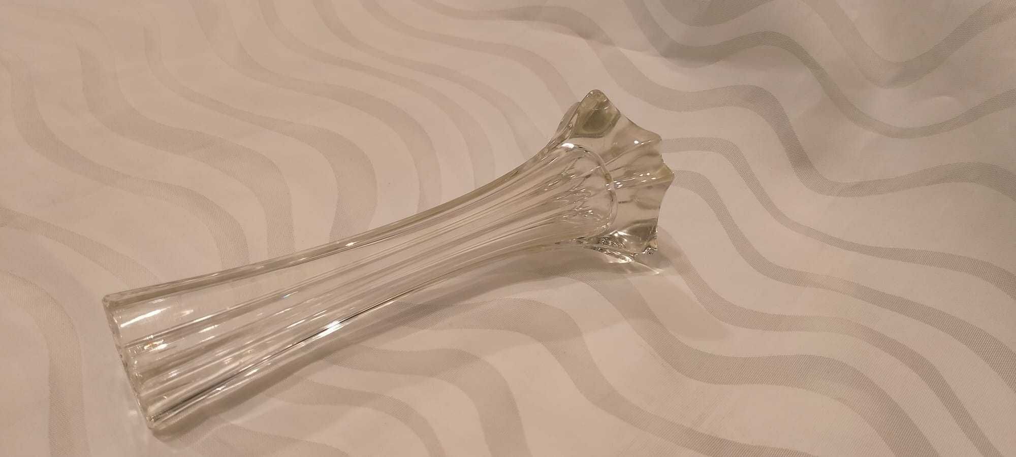 Stary wazonik kryształowy z wczesnych lat PRL, wys. 16cm, wierzch-3 cm