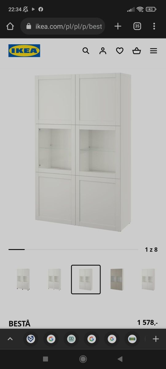 Ikea besta 2 słupki po 60 cm szerokości każdy stan idealny