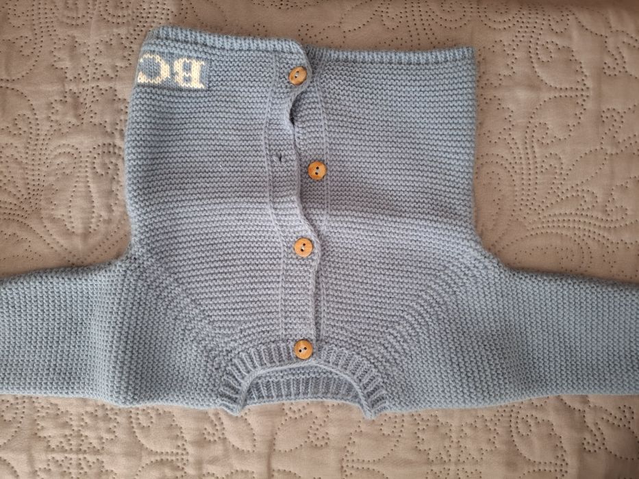 Casaco bebé azul de malha