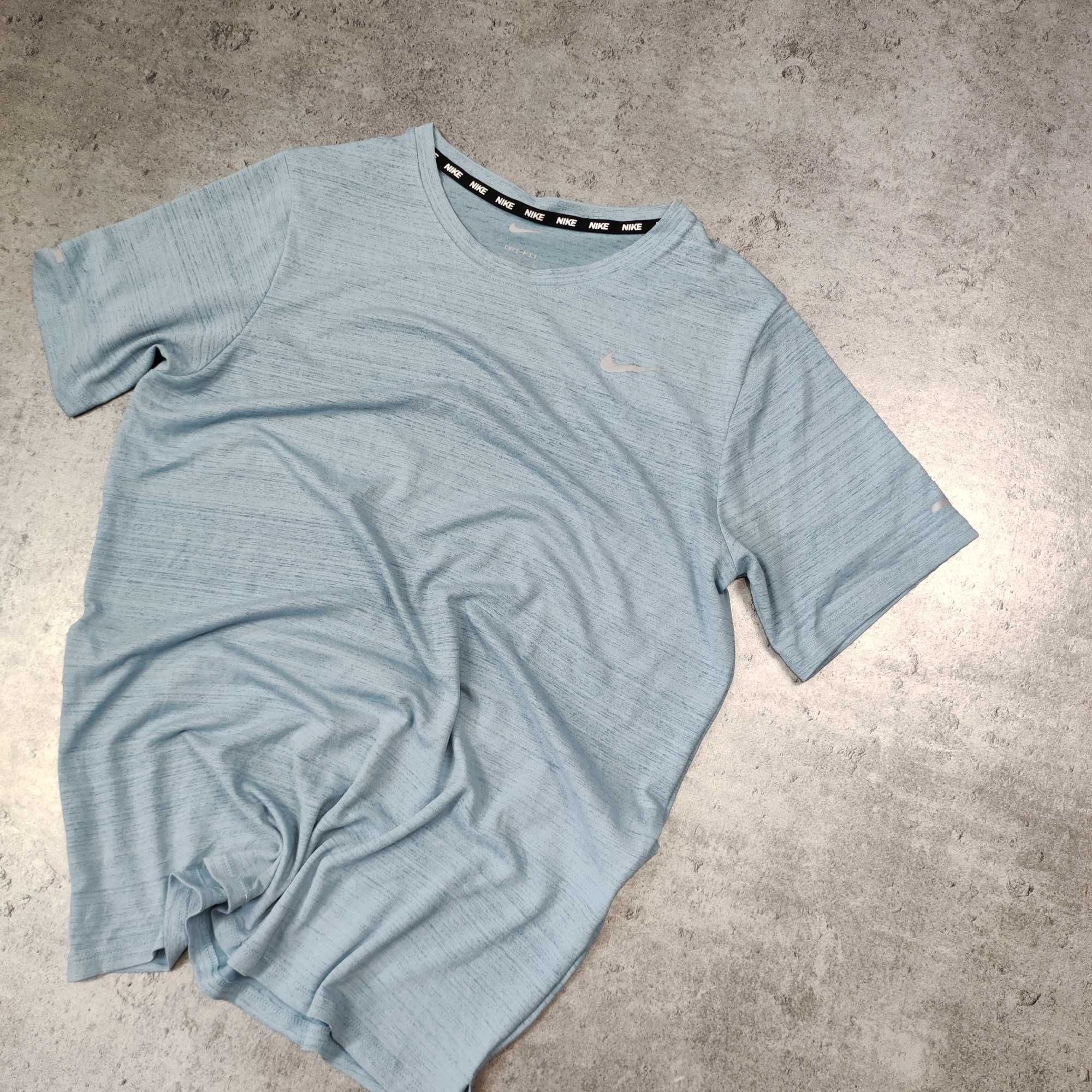 MĘSKA Sportowa Koszulka Dri-Fit Błękitna Nike Lekka Bieganie Running