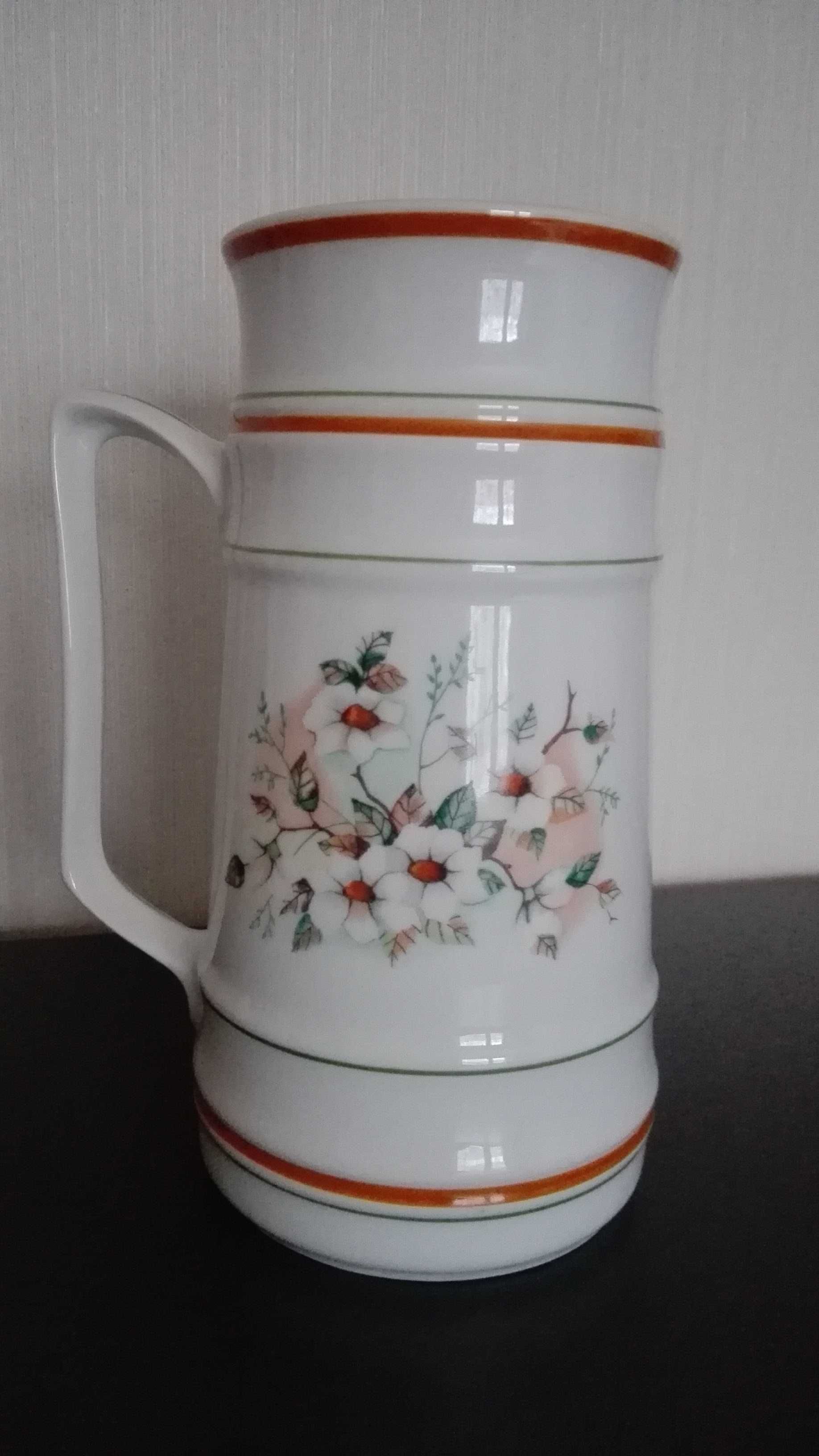 Kufel, dzbanek, stara porcelana Ćmielów, 100% porcelana