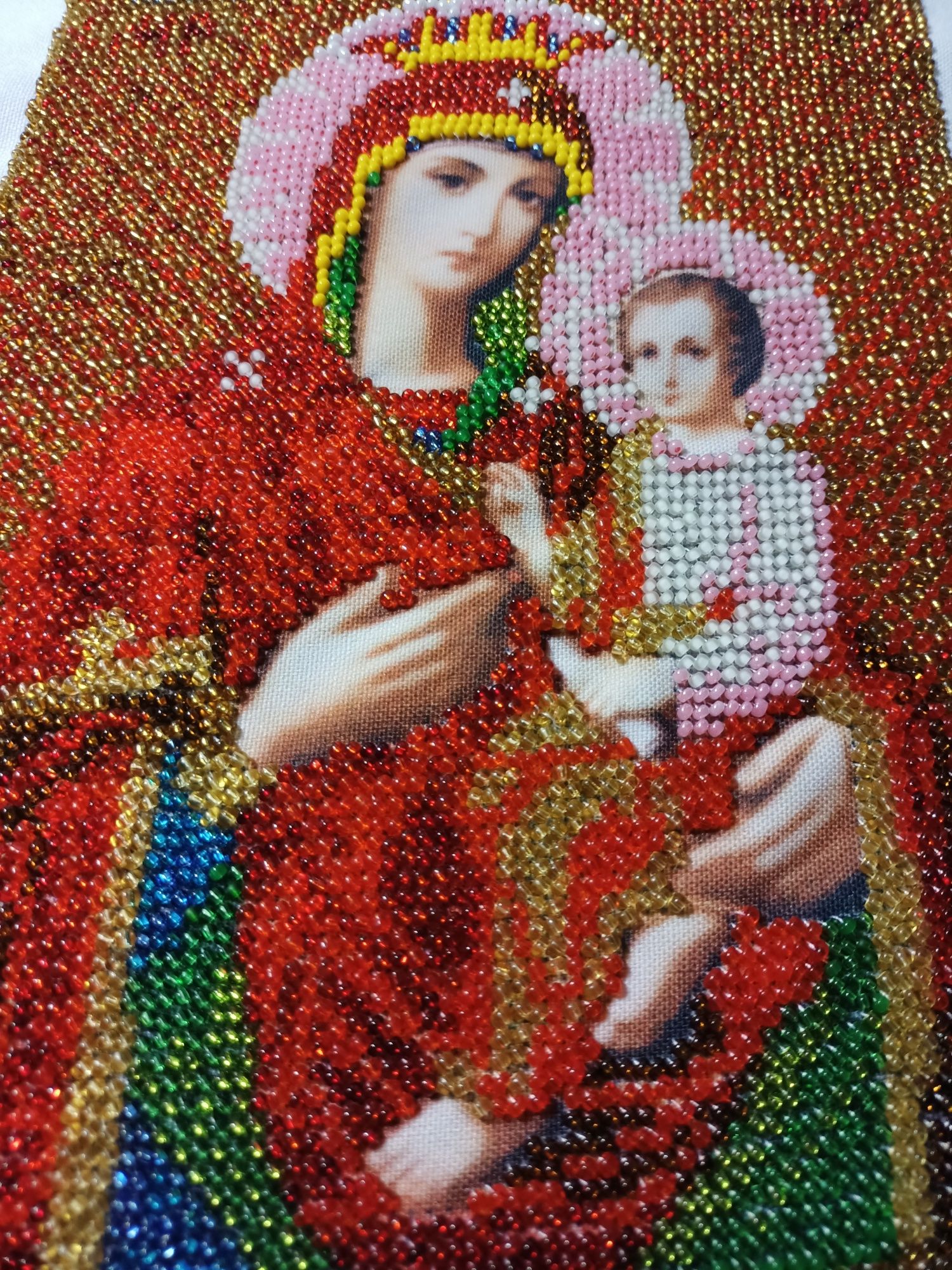 Картина бисером "Пресвятая Богородица", икона, сувенир