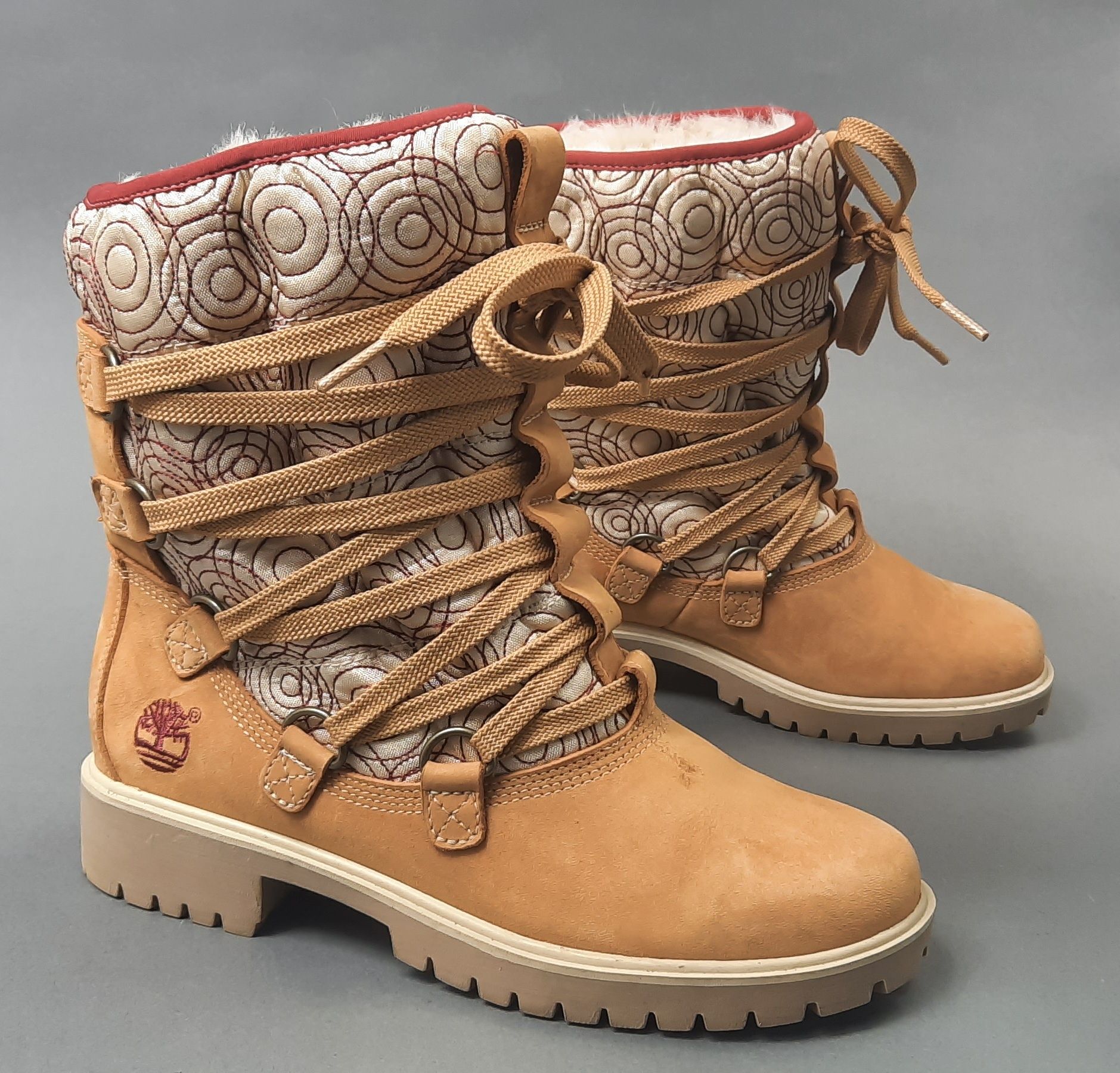 Timberland Faux Fur sķórzane kozaki śniegowce trekkingowe 6M 37 23cm