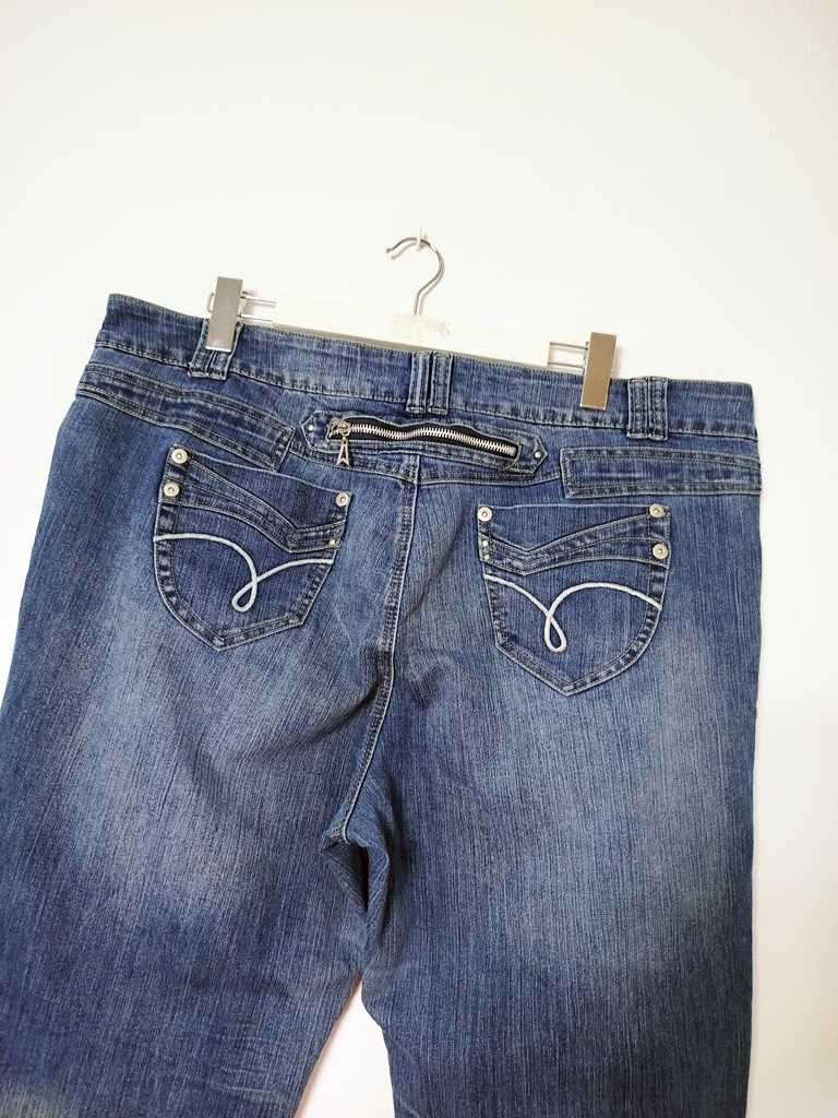 Yours ciemne jeansy ozdobne zamki 22 5XL