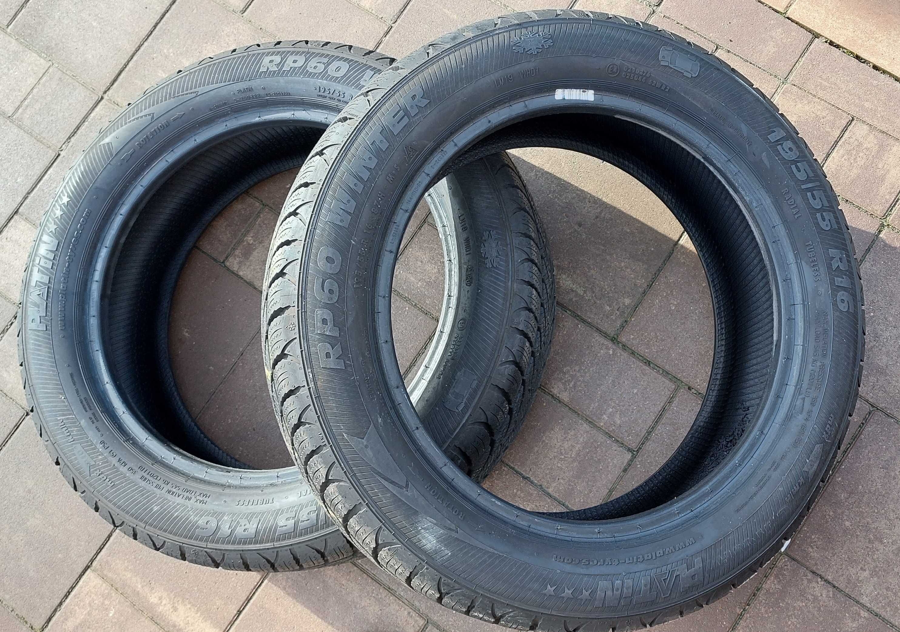 opony zimowe 195/55/R16 używane - komplet - tanio - na lato