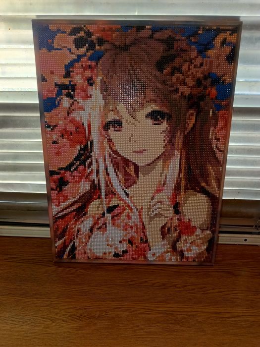 Картина “Дівчина у квітах” (алмазна мозаїка) 30×40 см