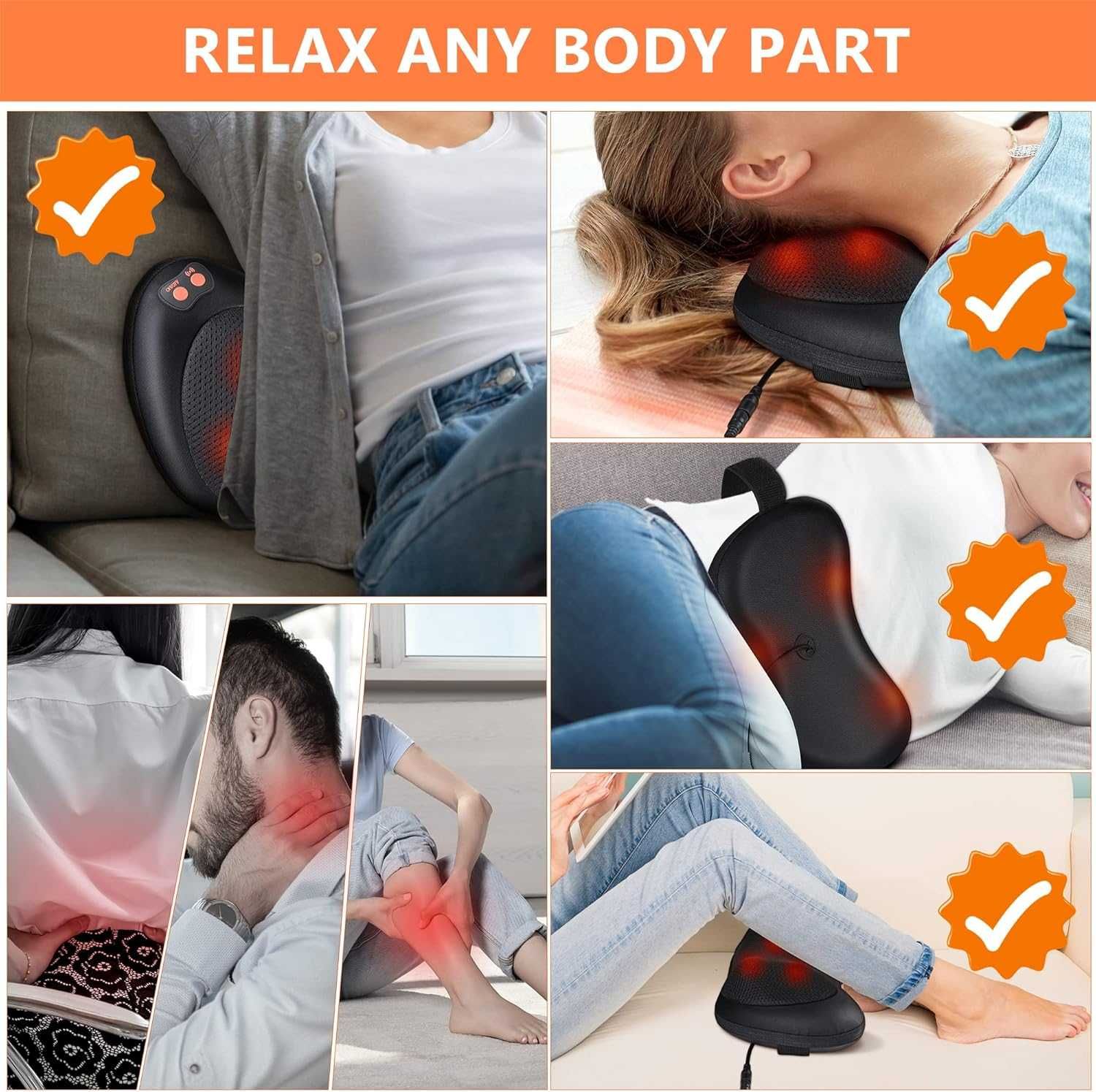 Shiatsu masażer, poduszka do masażu karku, ramion, pleców