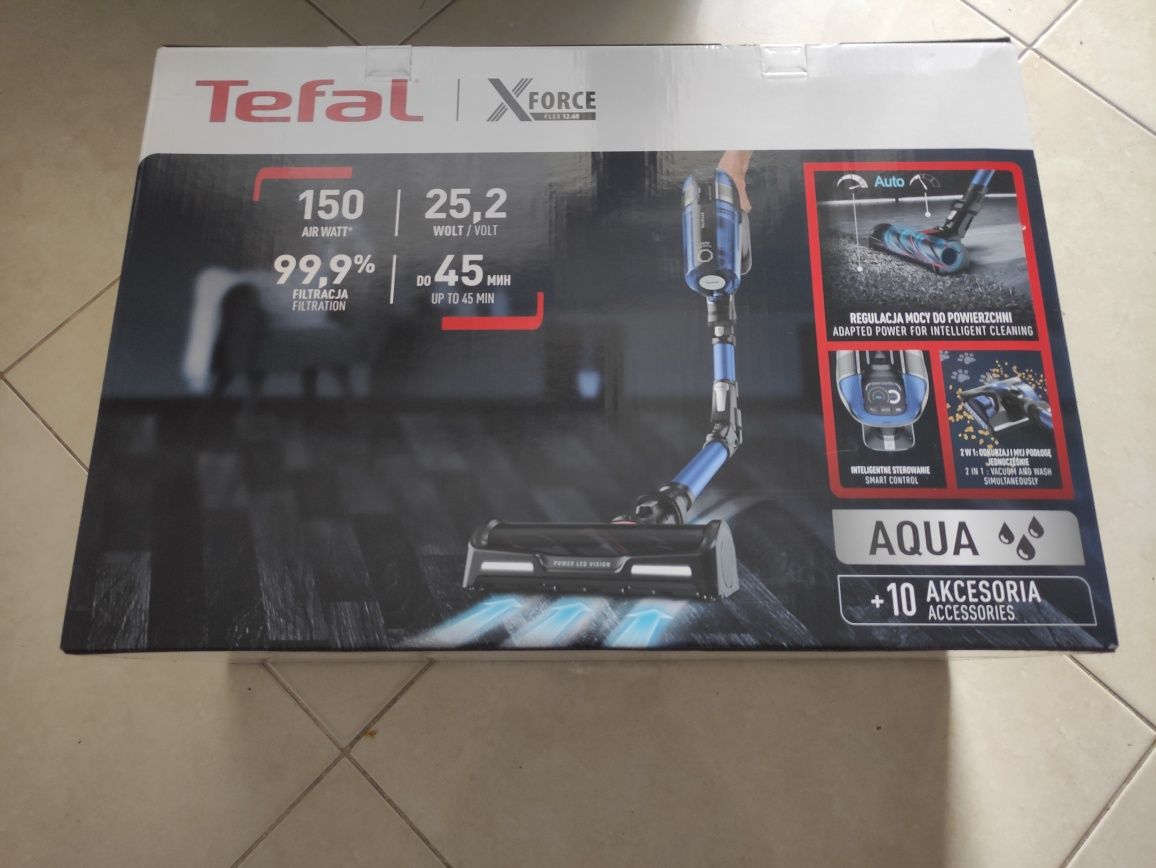 Nowy Odkurzacz Bezprzewodowy TEFAL X-Force Flex 12.60 Aqua