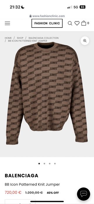 Sweet BALENCIAGA BB Icon Patterned Knit Jumper