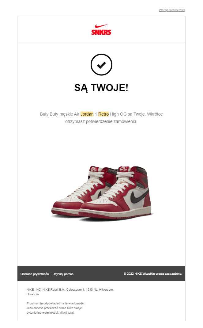 Jordan Retro 1 Lost and Found Chicago NEW 43