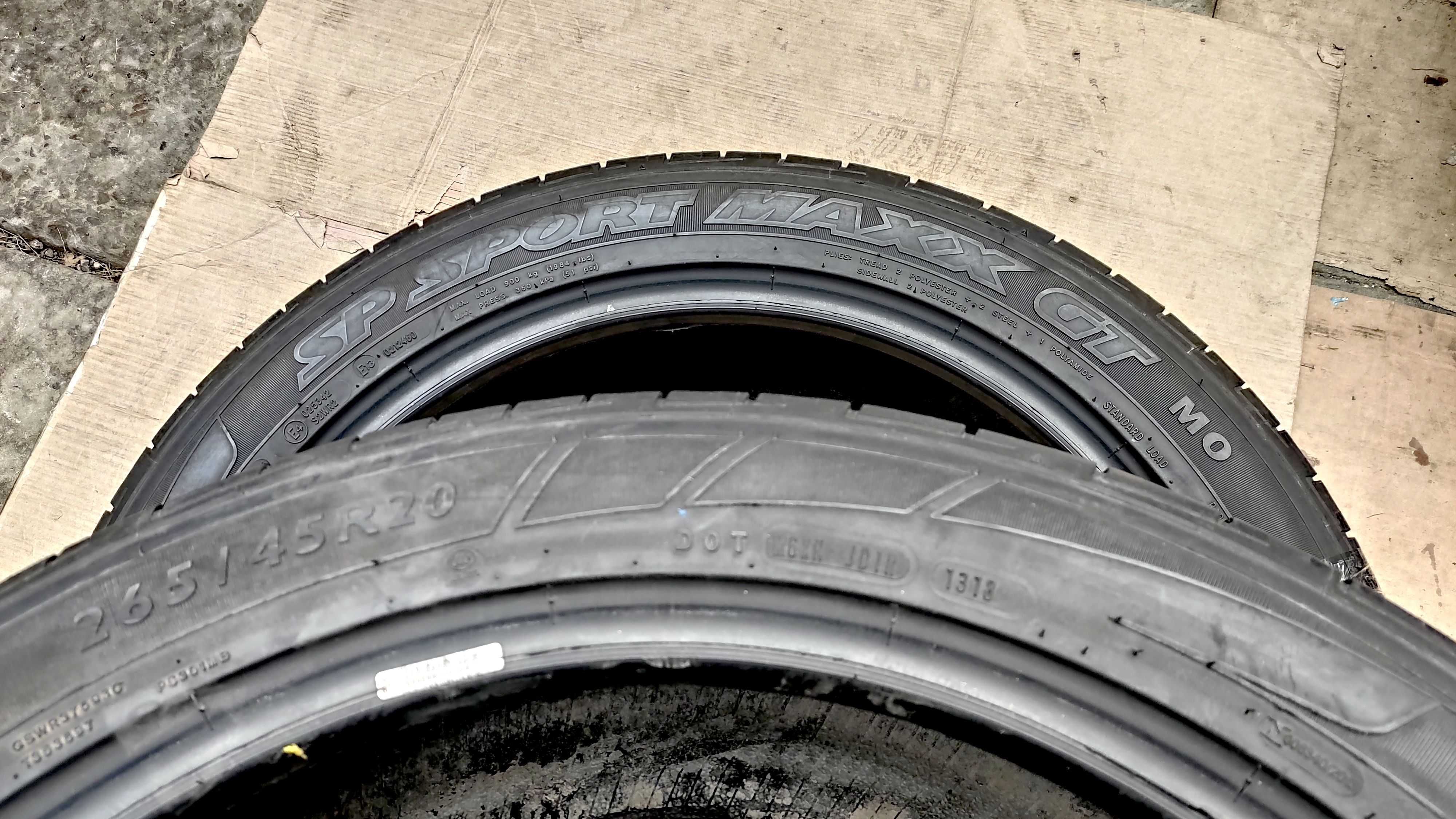 шини 265/45R20 104Y XL  Dunlop Sport Maxx GT. 7,6мм