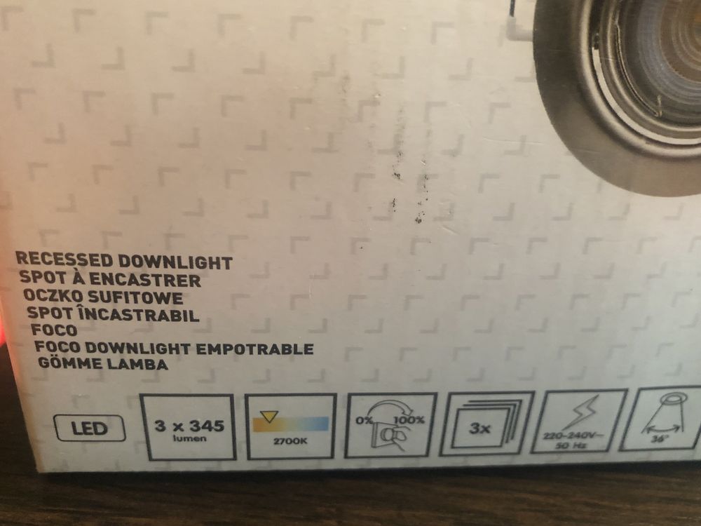 Oczko sufitowe LED opak 3 sztuki
