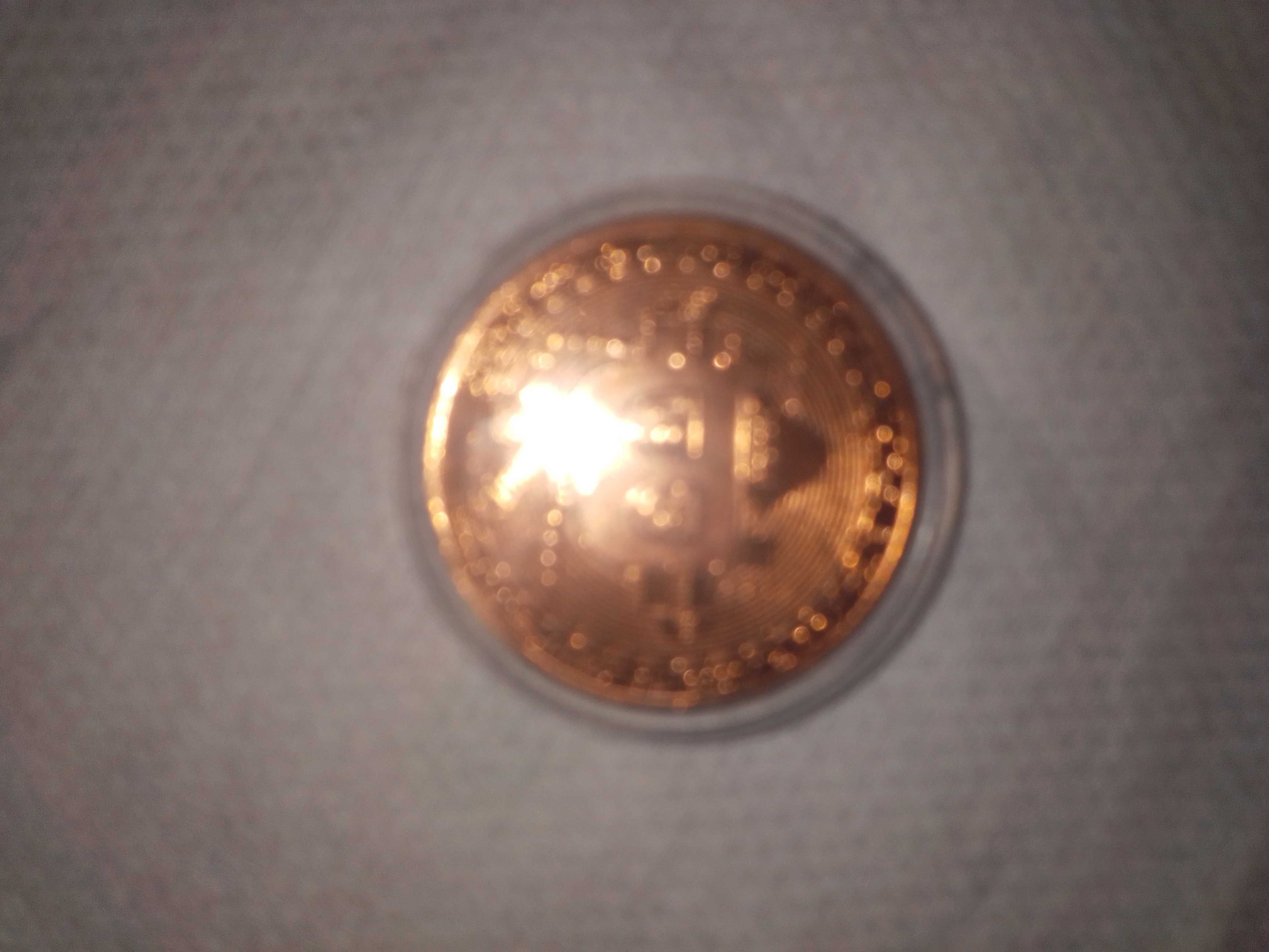 Bitcoin miedź moneta kolekcjonerska w kapsule