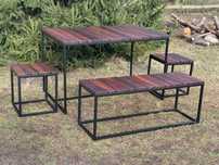 Stolik ława taborety loftowe metalowe drewniane jesion loft