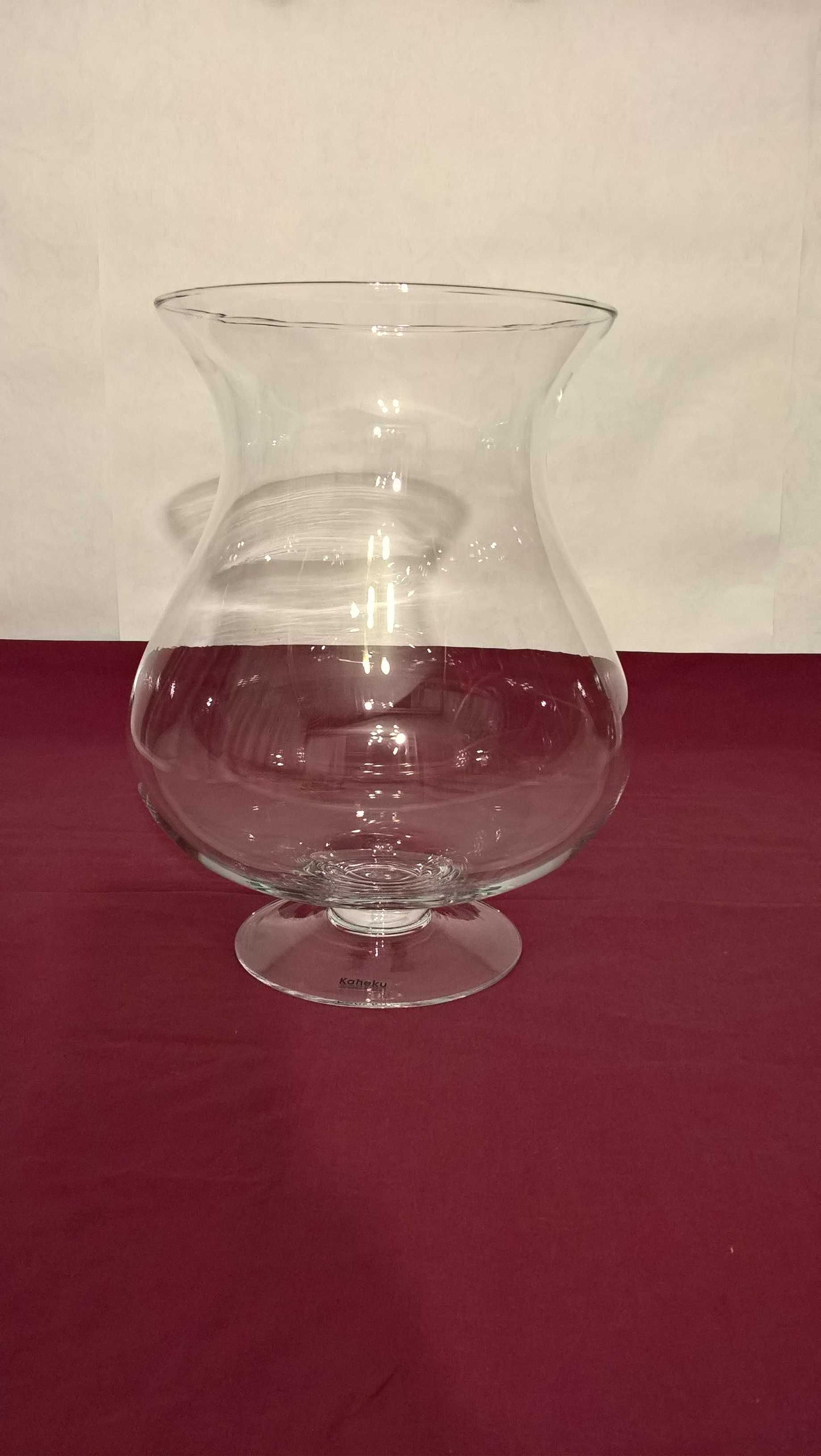 Wielki wazon-kielich szkło transparentne KOHEKU.