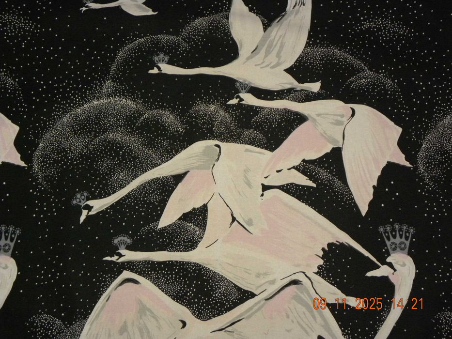 2 poszwy na poduszkę z motywami łabędzi; bawełna; 70x75 cm