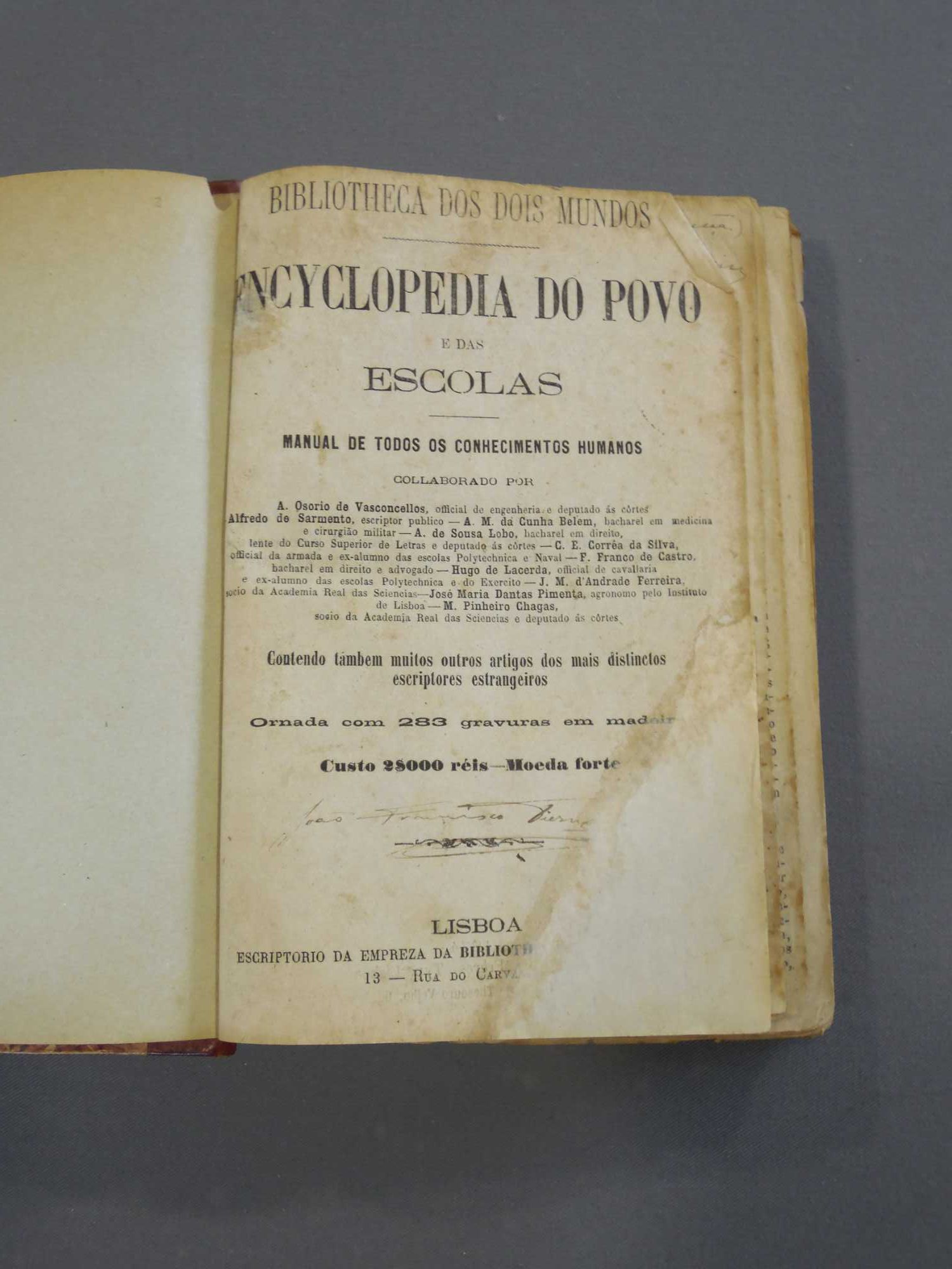 Livro Encyclopedia do Povo e das Escolas, 1874