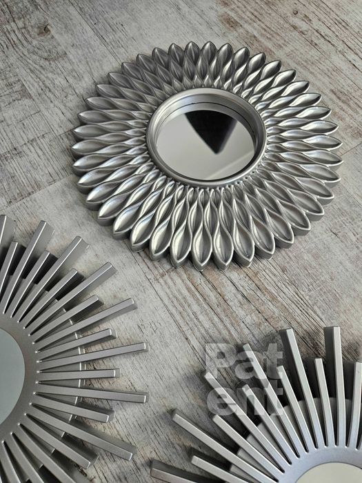 Lustra zestaw 3 luster w srebrnych ramkach do domu na ścianę dekoracja