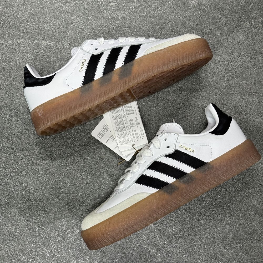 Білі на платформі шкіряні кросівки Adidas Samba JI1349 ОРИГІНАЛ 100%