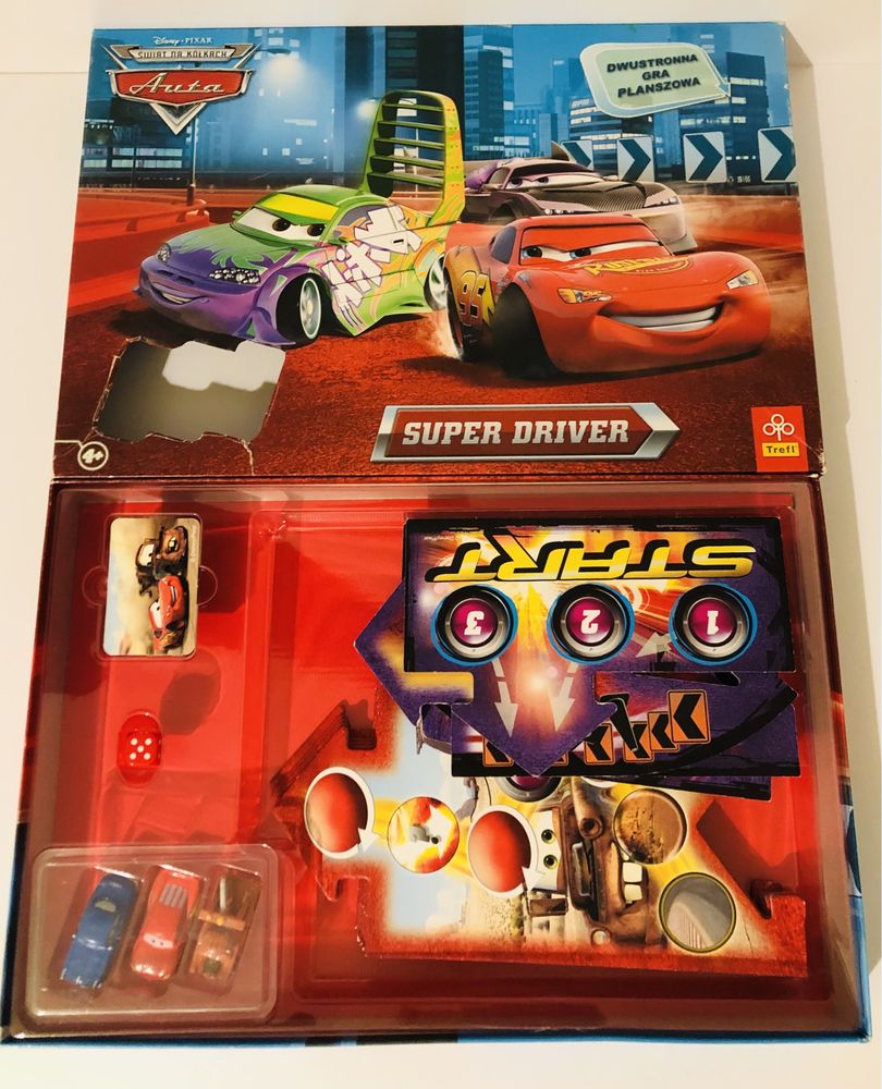 2 Dwustronne gry planszowa CARS Trefl i Domino CARS drewniane.