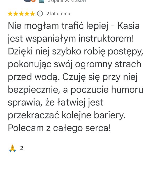 Nauka pływania i doskonalenie - instruktorka z licencją PZP
