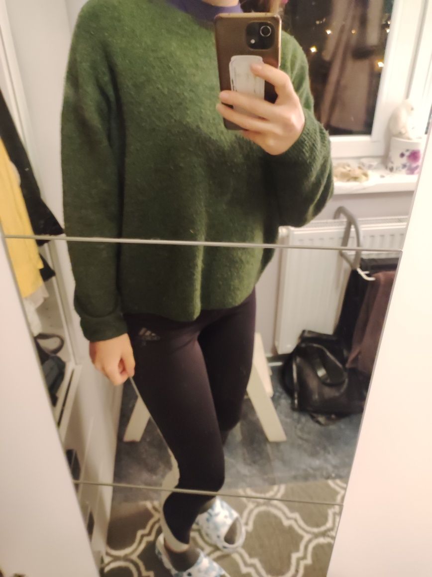 Sweter H&M zielony, bez wad, stan bardzo dobry rozmiar s