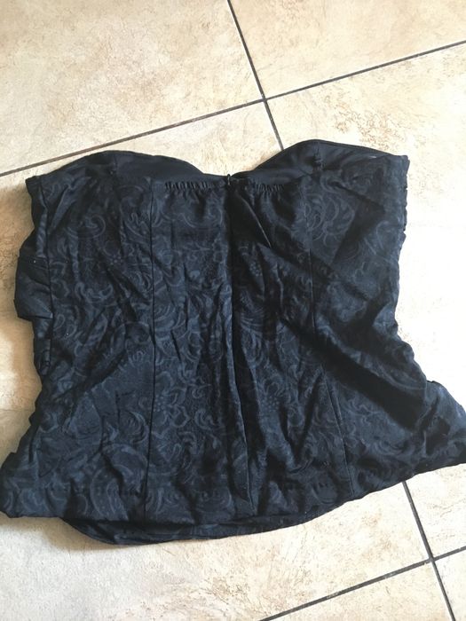 Czarny marszczony gorset r.38