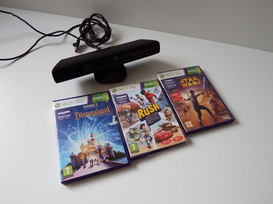 MEGA ZESTAW Na jesienne granie Sensor KINECT Xbox 360 z grami KOMPLET