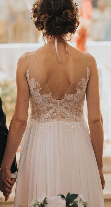 Suknia ślubna z cielistym gorsetem roz.34/36