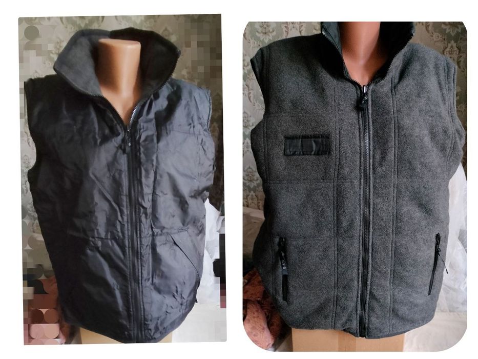 Жилетка с капюшоном, безрукавка, пальто мужское р 50- 52