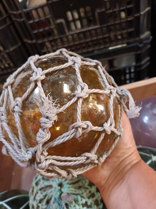 Boias de pesca antigas em vidro soprado