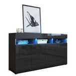 Komoda do salonu czarna połysk 155 cm PREMIUM