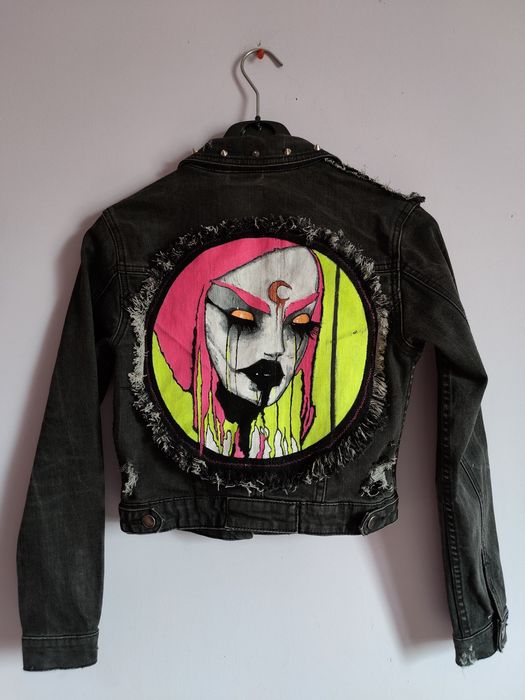 Kurtka jeansowa katana rock metal