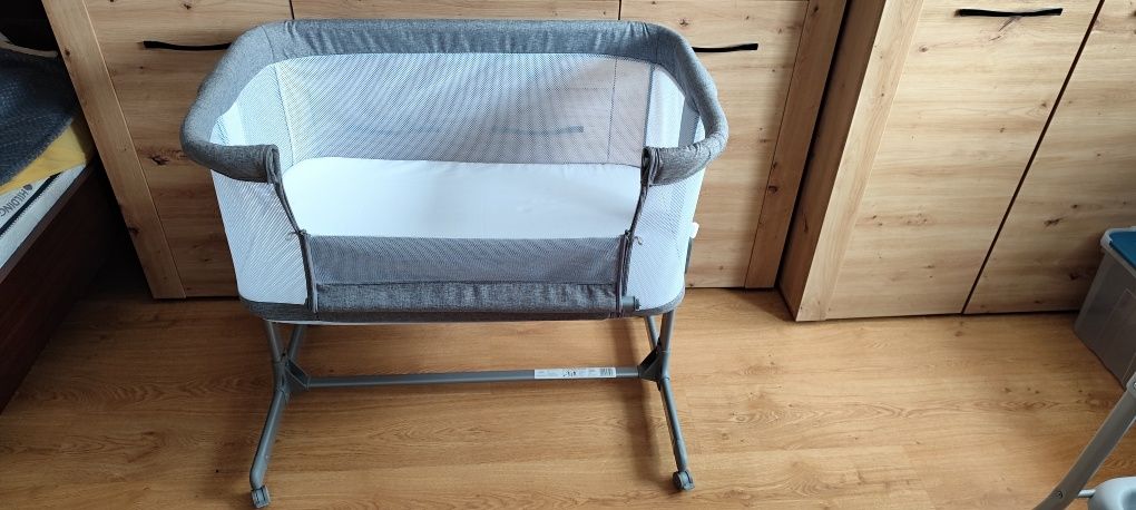 Łóżeczko dostawne Moby-System LUNA 3w1- szare