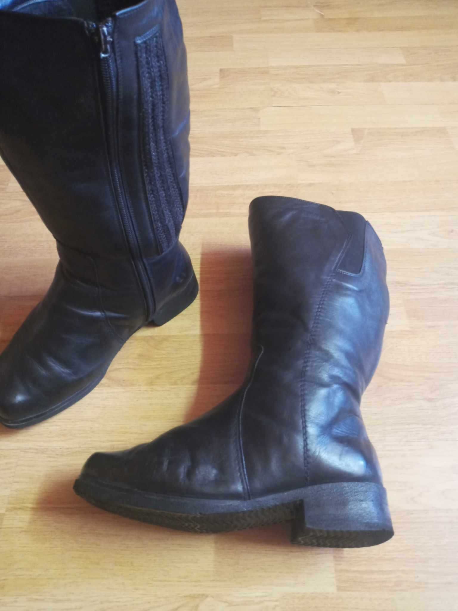 buty skórzane na tęgą łydkę